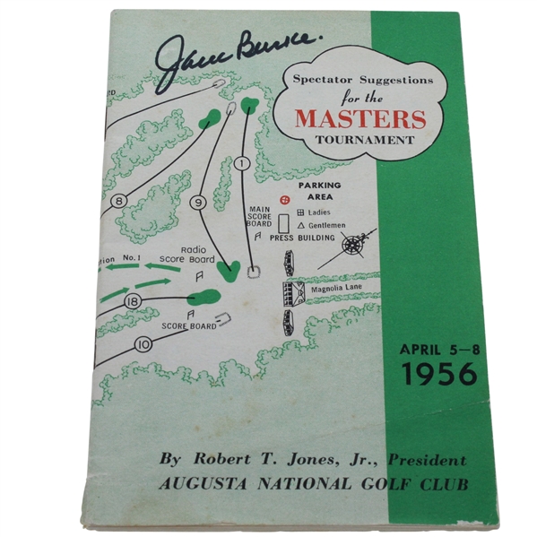 Jack Burke Signed 1956 Masters Spectator Guide JSA ALOA
