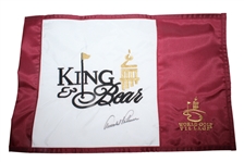 Arnold Palmer Signed King & Bear Embroidered Golf Flag JSA ALOA