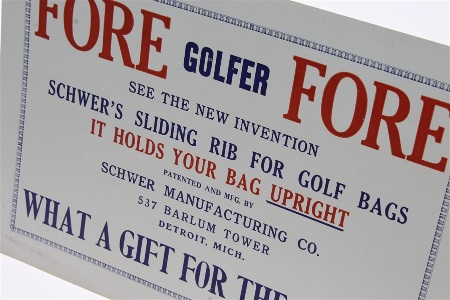 Classic 'Fore' Golfer Broadside Advertising by Schwer Manufacturing