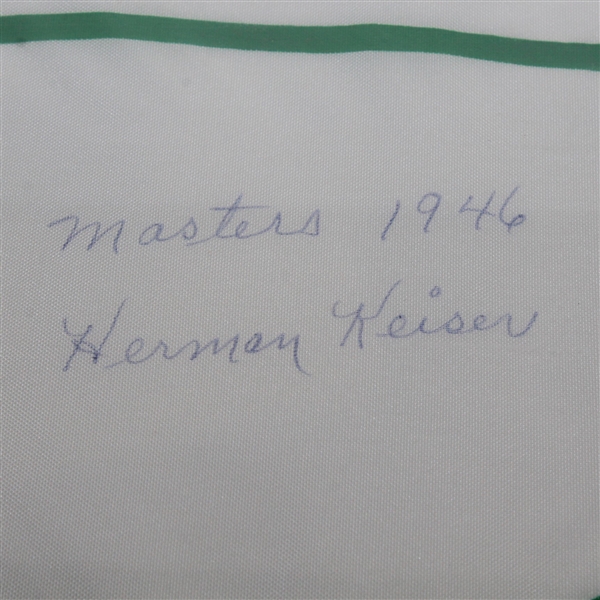 Herman Keiser Signed Early 1990's White Masters Flag JSA ALOA