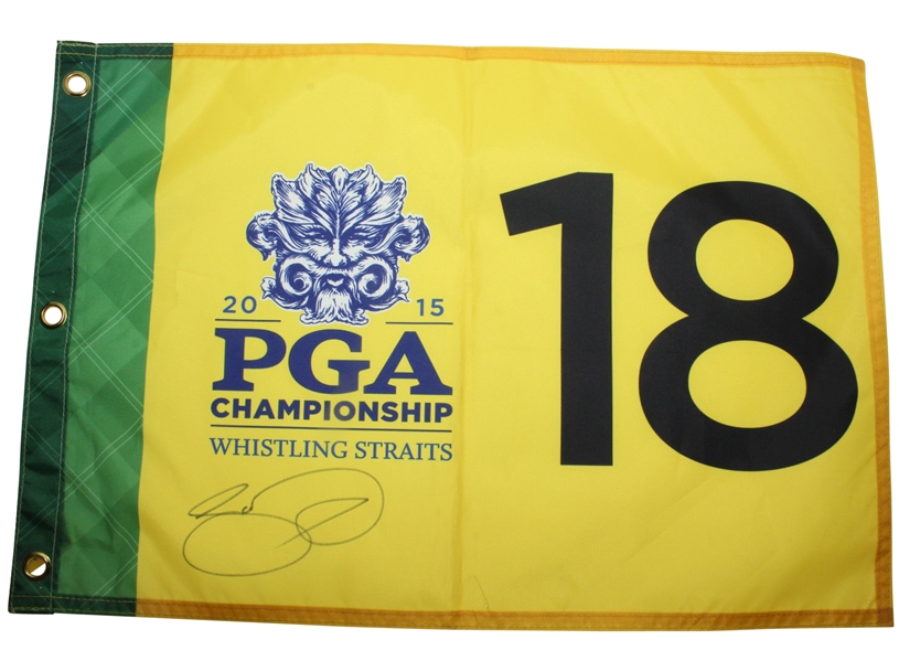 Jason Day Signed 2015 PGA Championship at Whistling Straits Screen Flag JSA ALOA
