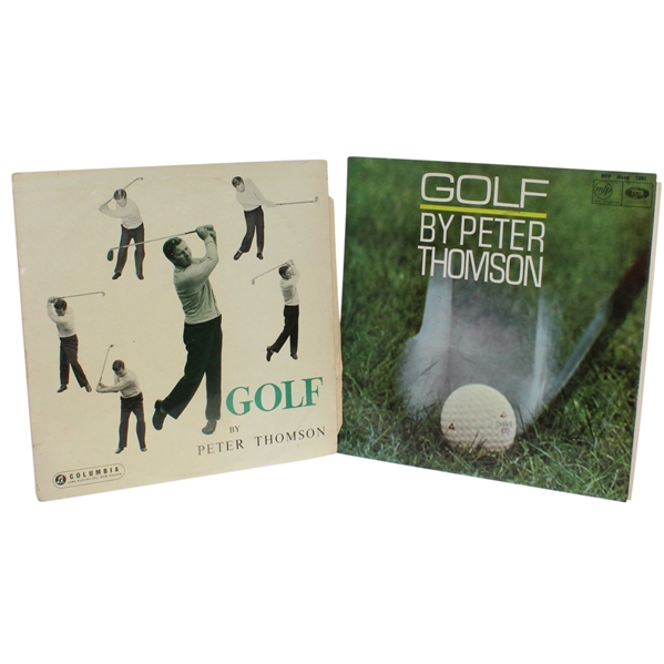 Two Peter Thomson Vinyl Golf Instructional Records Titled 'Golf'