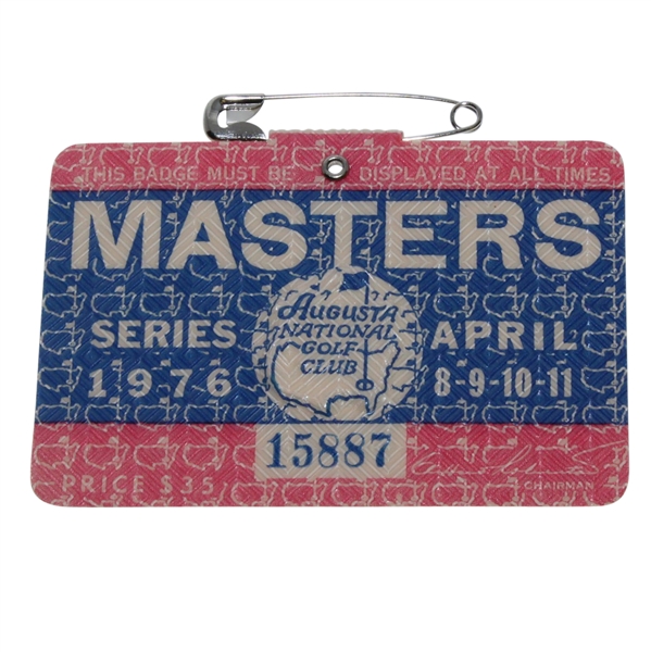 1976 Masters Tournament Badge #15887 - Ray Floyd Winner