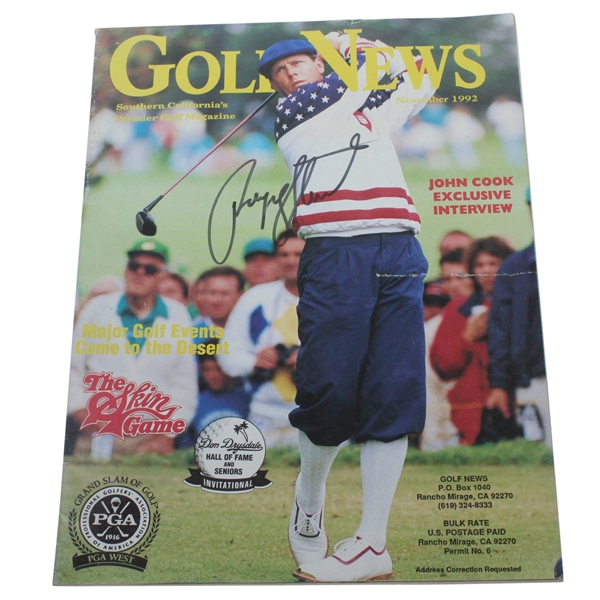 Payne Stewart Signed November 1992 Golf News Magazine JSA #S07212