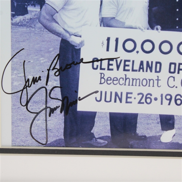 Jack Nicklaus & Jim Brown Signed 1963 Cleveland Open Photo - Framed JSA ALOA