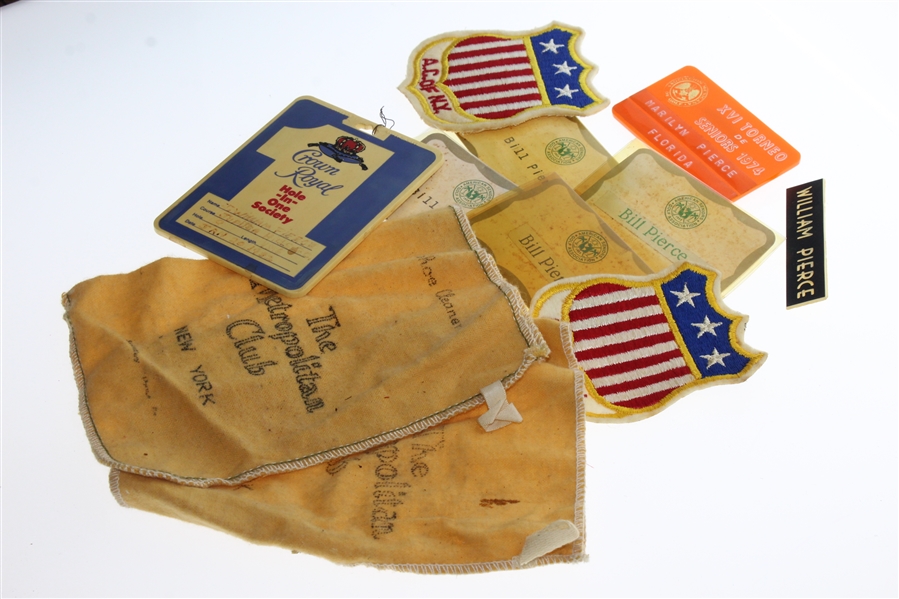 Metropolitan Club Shoe Cleaners, Crown Royal Hole-In-One Bag tag, ID's, & Patches