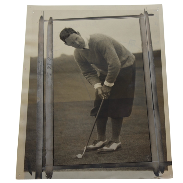 1928 AP Wire Photo of Harrison Johnston in U.S.G.A. Amateur - Won the Following Year