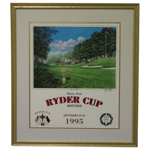 1995 Ryder Cup at Oak Hill Hall of Fame Special Poster Signed by Gordon Wheeler
