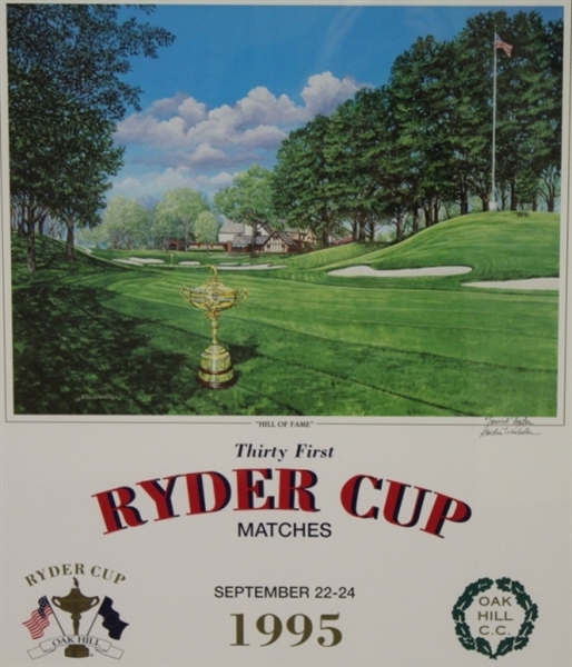 1995 Ryder Cup at Oak Hill Hall of Fame Special Poster Signed by Gordon Wheeler