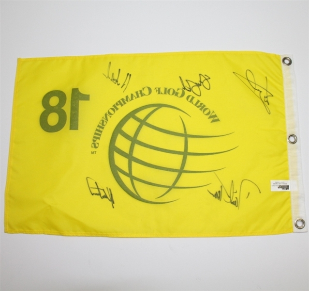 5 Winners  World Golf Championships Match Play Signed Flag JSA ALOA
