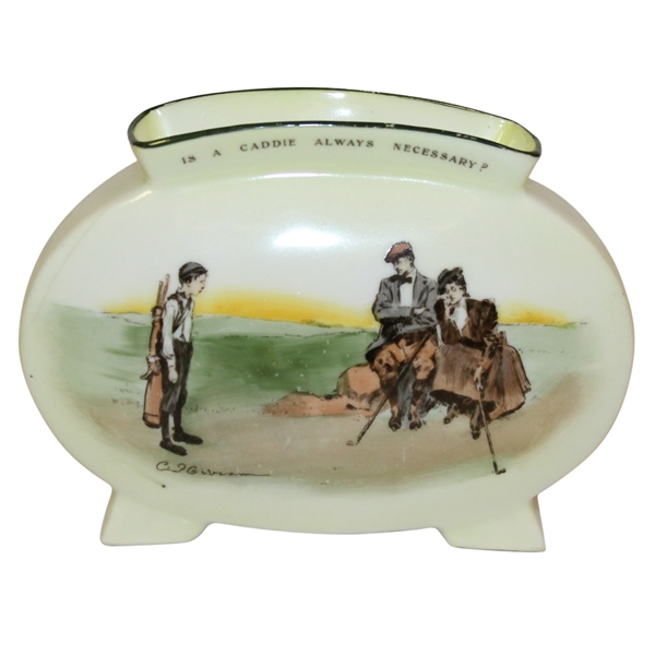Royal Doulton Gibson Golf Vase 'Is a Caddie Always Necessary?' - R. Wayne Perkins Collection