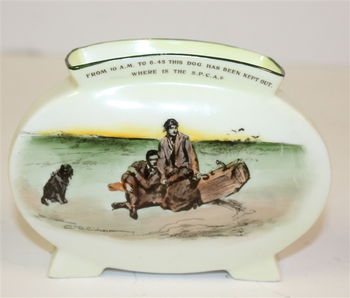 Royal Doulton Gibson Golf Vase 'Is a Caddie Always Necessary?' - R. Wayne Perkins Collection