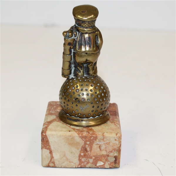 Brass Dunlop Man Figurine on Marble Base - R. Wayne Perkins Collection