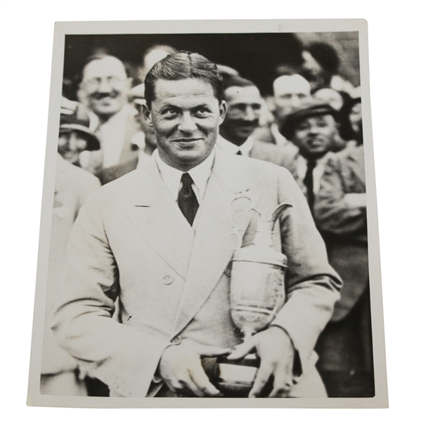 Bobby Jones with Claret Jug from Winning Open at Hoylake in 1930 B&W Press Photo