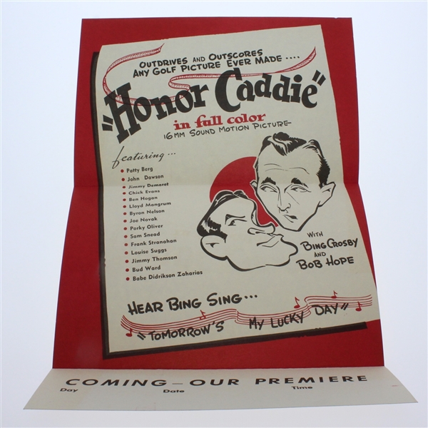 'Honor Caddie' Movie Advertising Packet - Hope, Crosby, Hogan, Snead, Berg and More