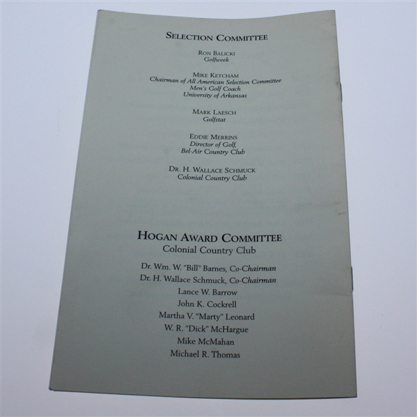 2003 Ben Hogan Award Program