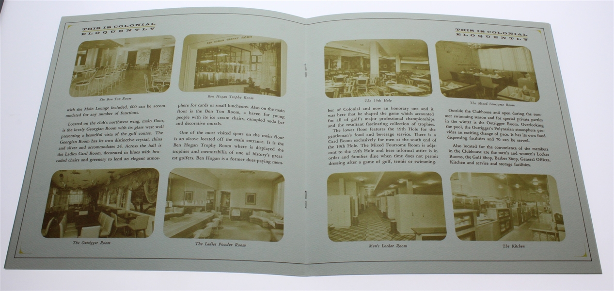  Ben Hogan's Personal 1965 'This is Colonial' Advertising Booklet-Depicts Hogan Trophy Room