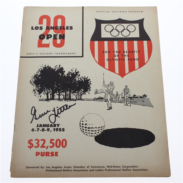 Gene Littler Signed 1955 LA Open Tournament Program - Olympic Fund Benefit JSA ALOA