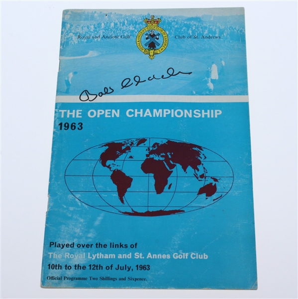 Bob Charles Signed 1963 Open at Royal Lytham Program with Friday Draw Sheet JSA ALOA