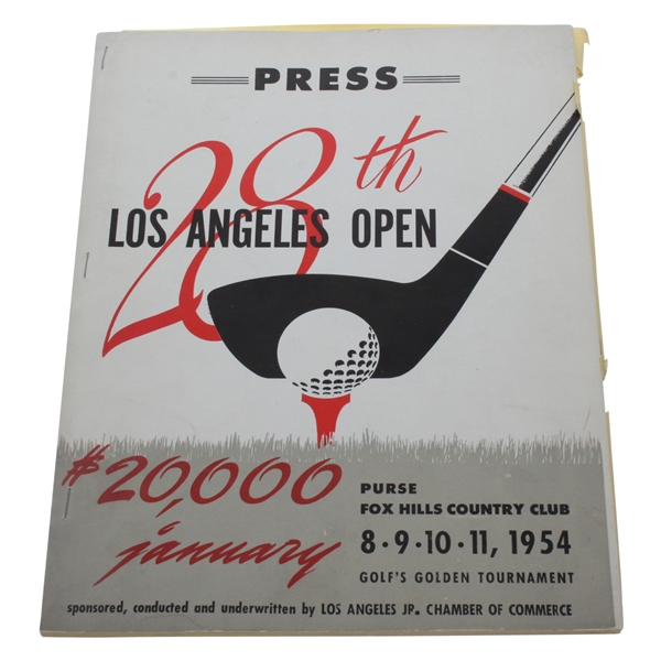 1954 Los Angeles Open at Fox Hills CC Press Guide - Seldom Seen Publication