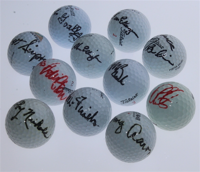Eleven Major Winner Signed Golf Balls JSA ALOA