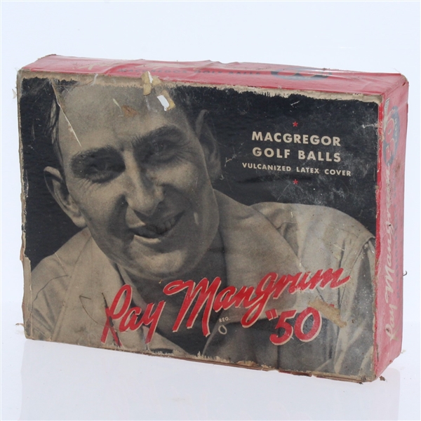 MacGregor Ray Mangrum Vulcanized Latex Cover Dozen Golf Balls - Box Only - Roth Collection