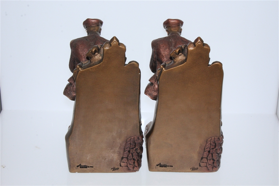 Pair of Austin Sculpture Golfer Bookends - Roth Collection