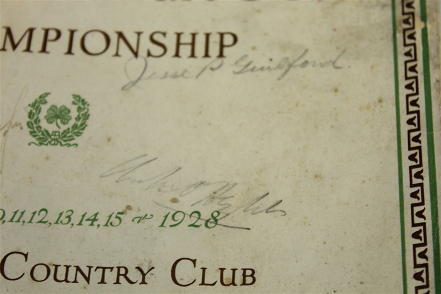 Bobby Jones Signed 1928 US Amateur at Brae Burn CC Program - Rare JSA FULL #Z54632