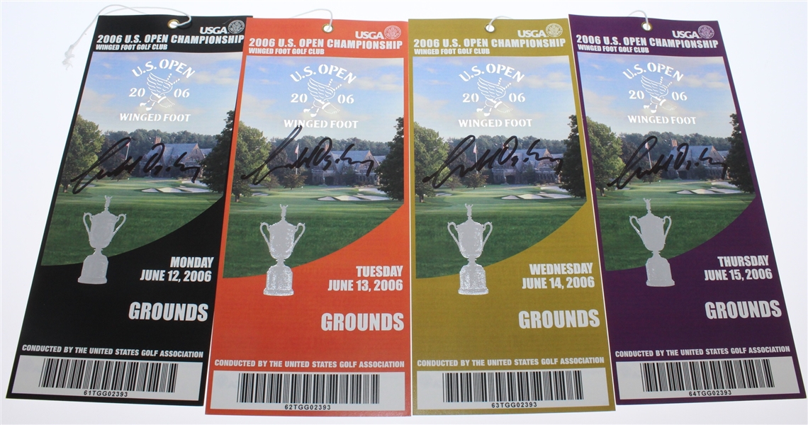 Geoff Ogilvy Signed 2006 US Open at Winged Foot Ticket Set and Info Guide - 9 Signatures JSA ALOA