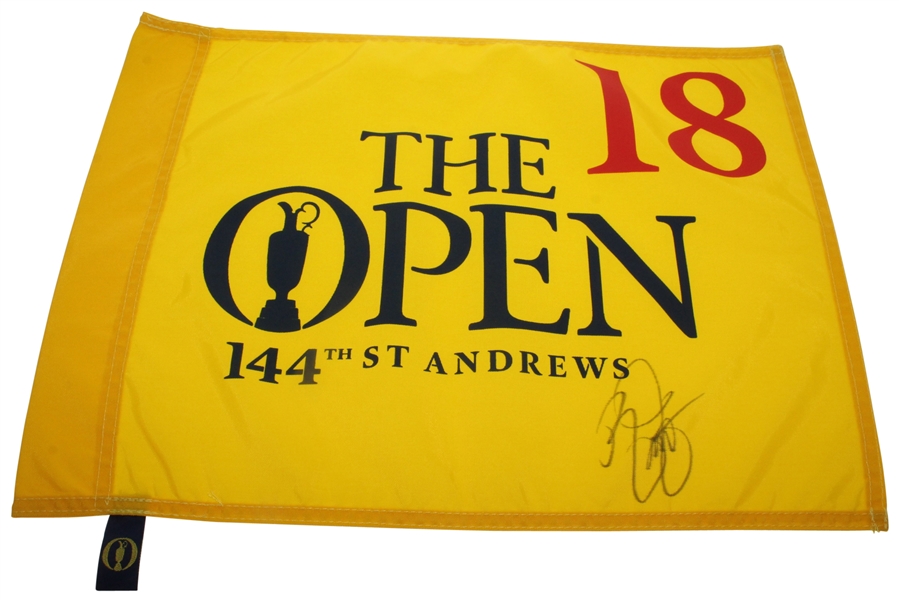 2015 Open Championship Flag Signed by Rickie Fowler JSA ALOA