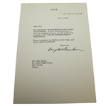 President Eisenhower Signed Letter to Ben Hogan - Congratulations on Win at Colonial JSA ALOA