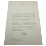 1992 Patty Berg Signed Letter to Ben Hogan JSA ALOA