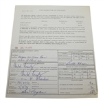Ben Hogans Personal Signed 1976 Drivers License Eye Exam Form JSA ALOA