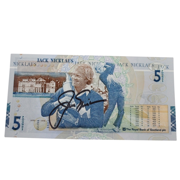 Jack Nicklaus Signed RBS 5 Pound Note JSA #R94455