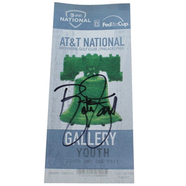 Rickie Fowler Signed AT&T National Gallery Ticket JSA ALOA