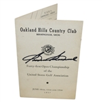 Sam Snead Signed 1937 US Open at Oakland Hills Official Scorecard JSA ALOA