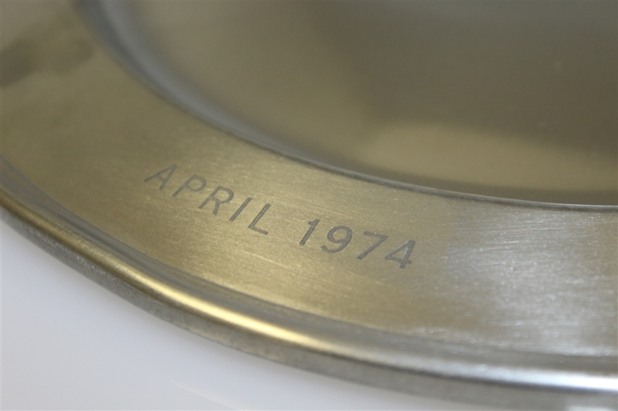 1974 Senior Golf Association Pebble Beach Spyglass Gorham Pewter Trophy Plate