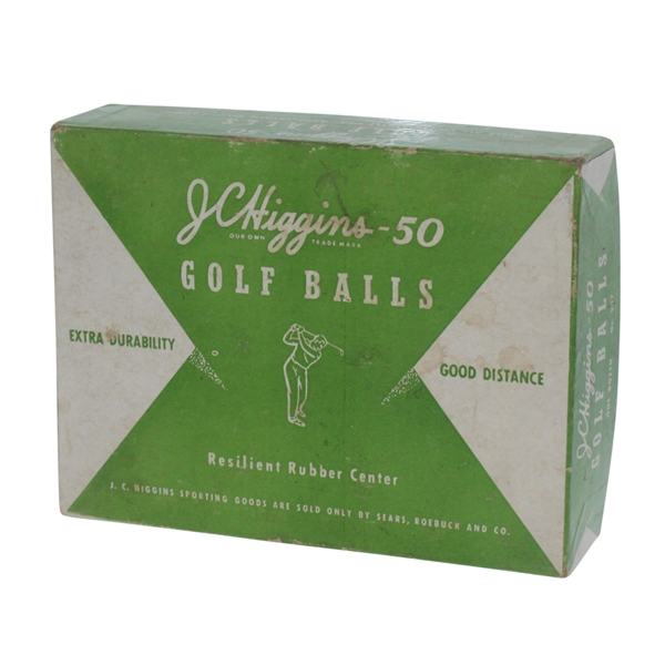 JC Higgins-50 Resilient Rubber Center Dozen Golf Balls - Box Only - Roth Collection