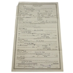 Ben Hogans Personal 1942 Texas Dept. of Health Record of Birth (Birth Certificate 8/13/1912)