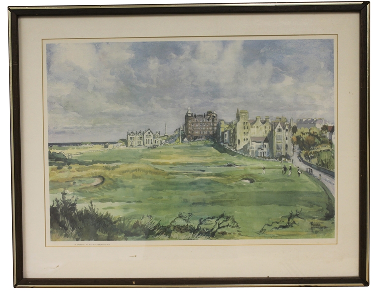 'St. Andrews The Road Hole and Eighteenth Hole' by Munro Neville - Framed - Roth Collection