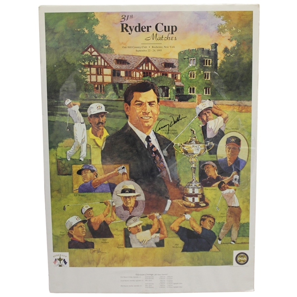 Lanny Wadkins Signed 1995 Ryder Cup Matches Poster JSA ALOA - Roth Collection