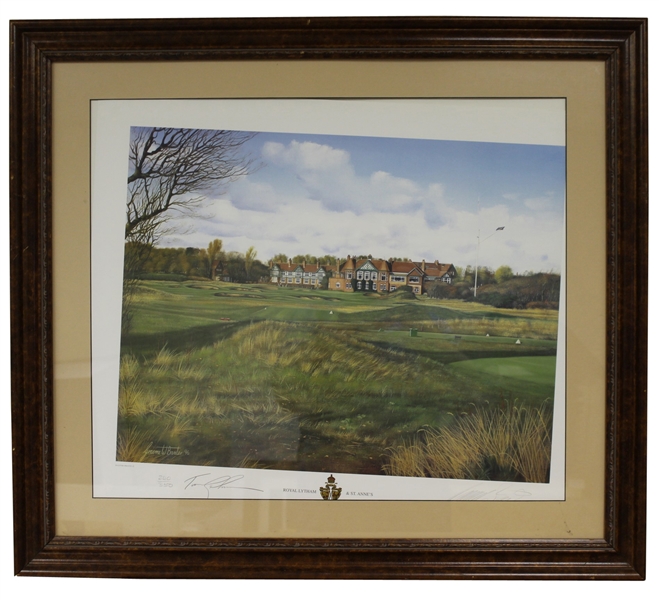 Tom Lehman Signed Ltd Ed #240/350 Baxter Royal Lytham & St Annes Print JSA ALOA - Framed