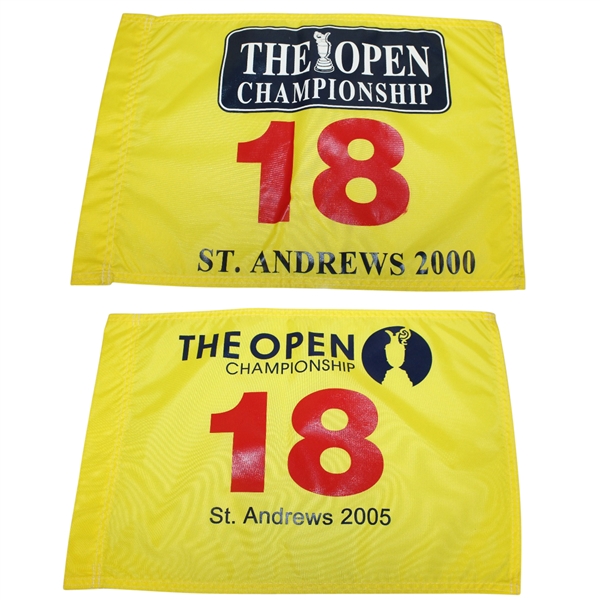 2000 & 2005 Open Championship at St. Andrews Flags - Tiger Wins