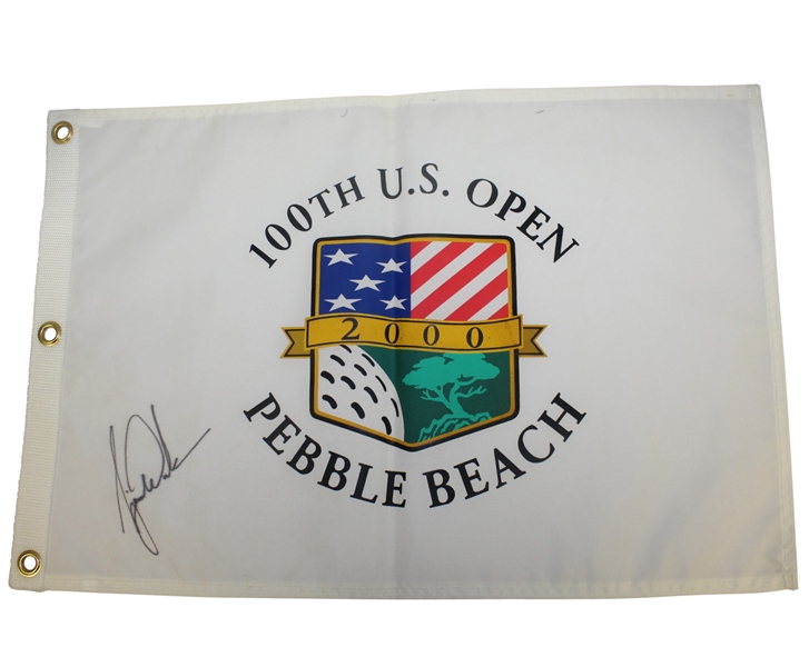 Tiger Woods Signed 2000 US Open at Pebble Beach Flag - Tiger Slam (1/4) JSA ALOA