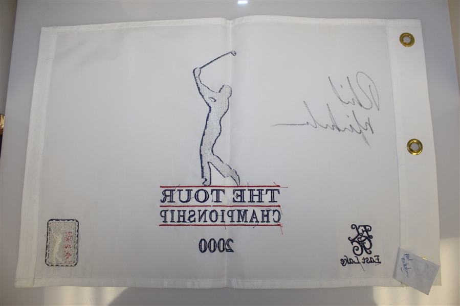 Phil Mickelson Signed 2000 The Tour Championship Embroidered Flag JSA ALOA
