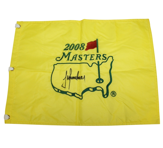 Trevor Immelman Signed 2008 Masters Embroidered Flag - Center Signed JSA ALOA