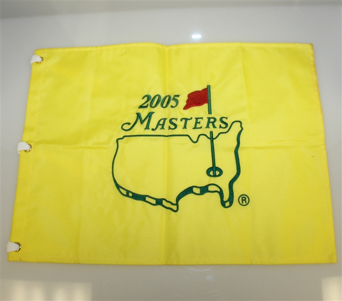Flags from Tiger Woods Major Victories - 2005 Masters, 2005 & 2006 Open, & 2006 PGA