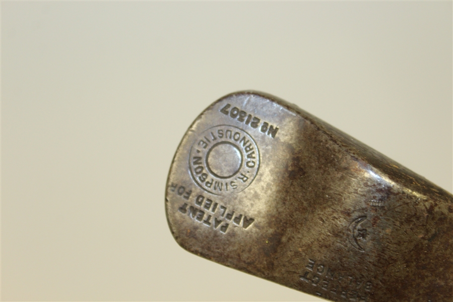 R. Simpson Carnoustie Perfect Balance Putter - Pat. App. for No. 21307 - Shaft Stamp