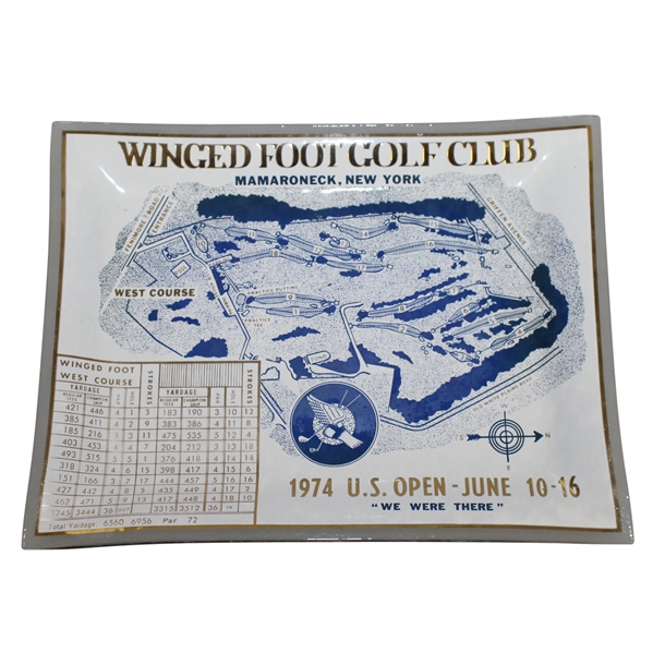 1974 US Open Championship at Winged Foot GC Glass Tray/Plate