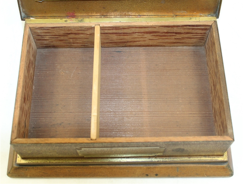 1927 Earl B. Huffamn Trophy Won by Dr. J.E. Hardman Smith Metal Bronze Cigar Box - R. Wayne Perkins Collection